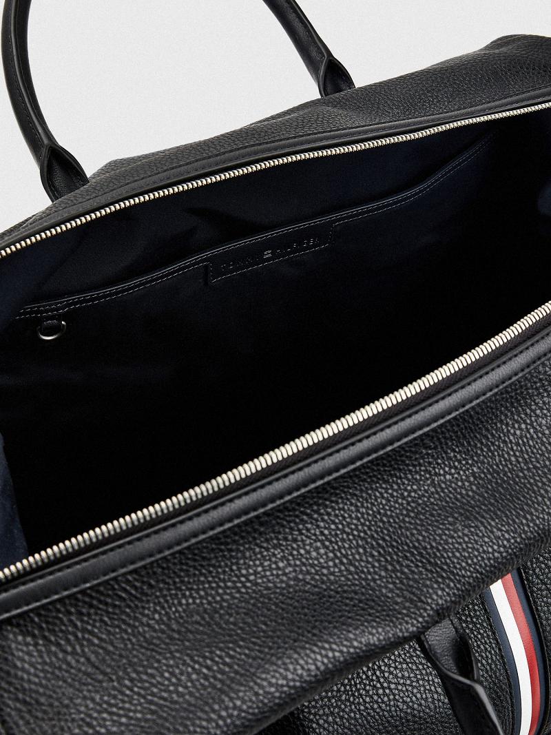 Férfi Tommy Hilfiger Stripe Duffle Táska Fekete | HU 1488YXF